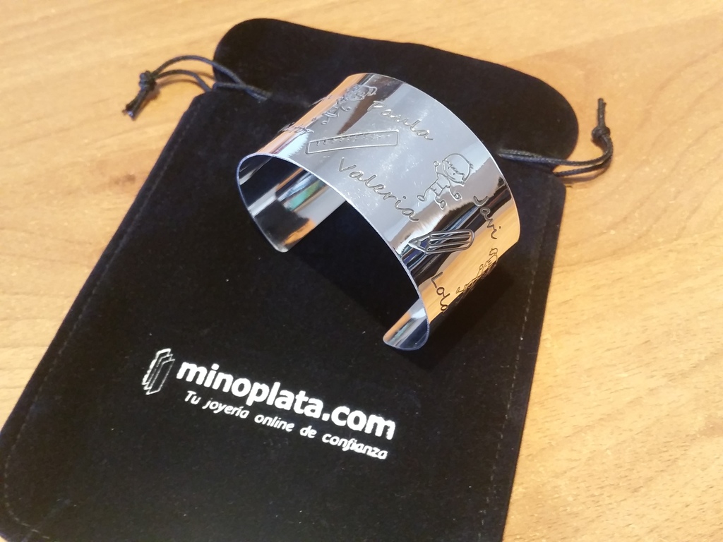 Brazalete de Plata para profesora personalizado nombres y niños 1